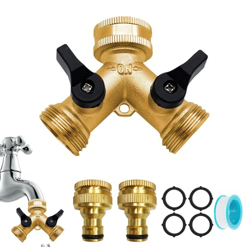 2 Wege Verteiler: Y-Verteiler Ventil Wasserverteiler für Zwei Zulaufschläuche zum Anschluss, 1/2" und 3/4" Wasser Verteiler für Garten, Rasen Wasserhähne, Wasserdurchfluss regulier&absperrbar 2 Wege Verteiler: Y-Verteiler Ventil Wasserverteiler für Zwei Zulaufschläuche zum Anschluss, 1/2" und 3/4" Wasser Verteiler für Garten, Rasen Wasserhähne, Wasserdurchfluss regulier&absperrbar von GAOUTO