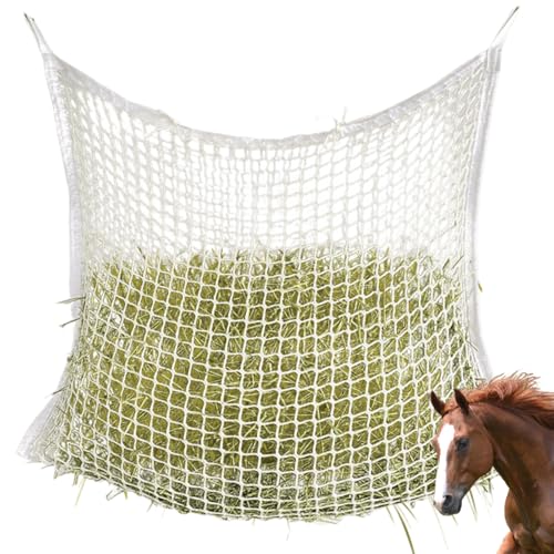GAOUTO Heunetz für Pferde: 120 x 90cm Farming Heunetz, Heunetz Mesh Größe 3x3cm, Futternetz für 8,5kg Heu, Heusack, Heutasche, Heusack Fütterungszeit kann Verlängert Werden für Pferde von GAOUTO