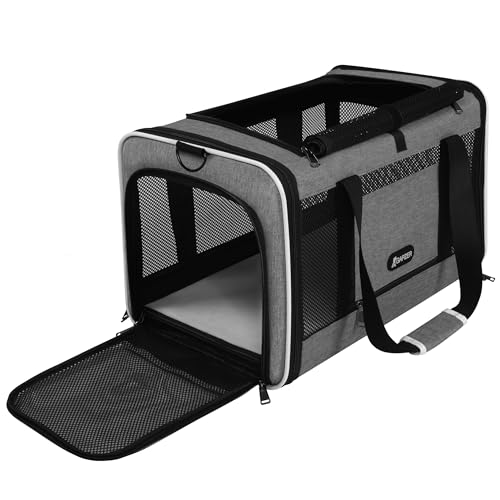 GAPZER Katzentragetasche, 45,7 x 28,9 x 28,9 cm, weiche Haustier-Reisetasche, über 6,8 kg, zusammenklappbar, für kleine Hunde, Welpen, 4,5 kg, für kleine Tiere, Kaninchen, Zwinger, Tragetasche von GAPZER