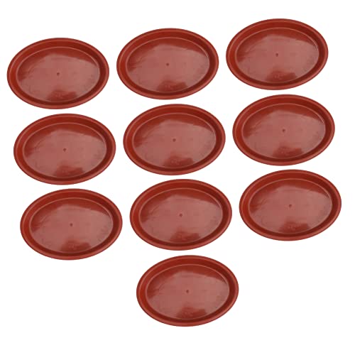 GARIOUANS 10 Stück Blumenkübel Untersetzer Robuste Kunststoff Tropfschalen für Pflanzen für Bonsai und Pflanztöpfe Rote Wasserfeste Pflanzenunterlagen von GARIOUANS