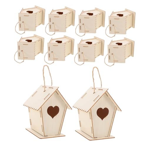 GARIOUANS 12 Stück Teiliges DIY Vogelhaus Bastelset für Unbehandelte Hänge Vogelhäuser zum Bemalen Outdoor Garten Dekoration Fördert Kreativität und Motorische Fähigkeiten von GARIOUANS