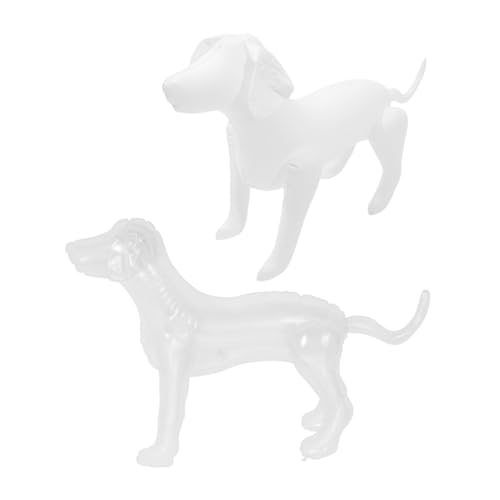 GARIOUANS 2 Stück Aufblasbarer Hundemannequin aus PVC Weiß Haustierbekleidungsmodell für Schaufenster Dekoration Fotoshootings und Kindertraining Vielseitig Einsetzbar Transportieren von GARIOUANS