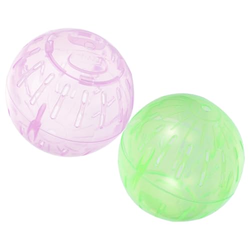 GARIOUANS 2 Stück Hamster Laufkugeln mit Belüftung Transparente Kleintier Spielbälle aus Langlebigem Kunststoff für Gerbils Chinchillas Zwerghamster Fitnessspielzeug von GARIOUANS