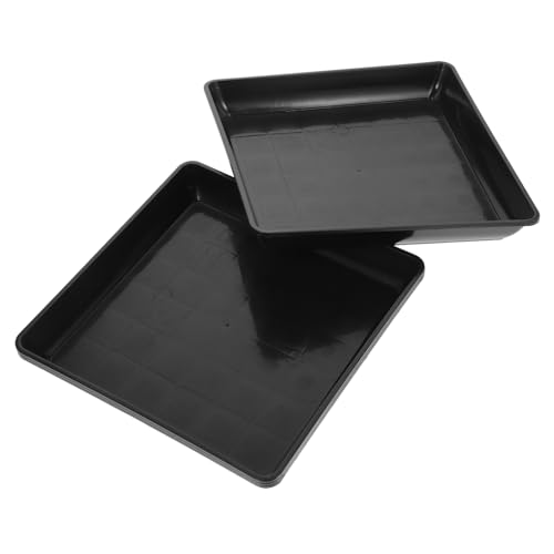 GARIOUANS 4 Stück Pflanzuntersetzer Robustem Kunststoff Tropfschalen für Blumentöpfe für Innenbereich Wasserauffangschalen für Blumen und Pflanzen Schwarz von GARIOUANS