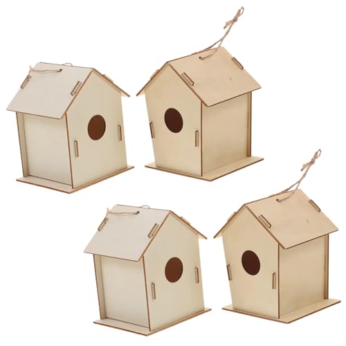 GARIOUANS 4 Stück Teiliges DIY Vogelhaus aus Holz zum Bemalen Stabiles Naturmaterial Kreatives Bastelset für Handliche Nistkästen für Individuelle Gestaltung für Draußen und Wohnraumdeko GARIOUANS 4 Stück Teiliges DIY Vogelhaus aus Holz zum Bemalen Stabiles Naturmaterial Kreatives Bastelset für Handliche Nistkästen für Individuelle Gestaltung für Draußen und Wohnraumdeko von GARIOUANS