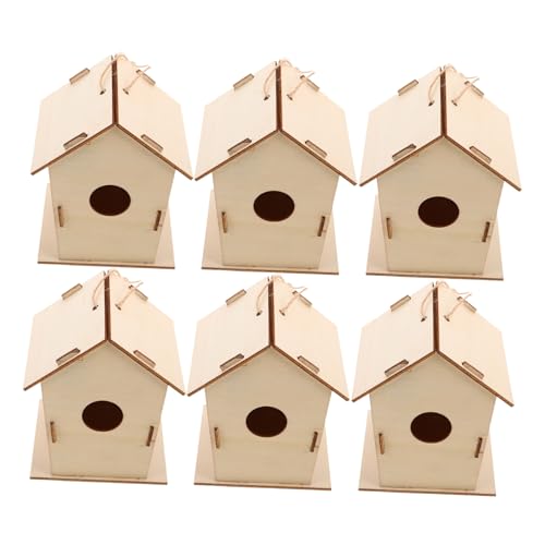 GARIOUANS 6 Stück Graffiti-Vogelhaus für unbemalte Vogelhäuser DIY malerei Handwerk unvollendeter Hangvogelhaus Holzhandwerk für vogelhaus aus Holz Holzvogelhaus hölzern Beige GARIOUANS 6 Stück Graffiti-Vogelhaus für unbemalte Vogelhäuser DIY malerei Handwerk unvollendeter Hangvogelhaus Holzhandwerk für vogelhaus aus Holz Holzvogelhaus hölzern Beige von GARIOUANS