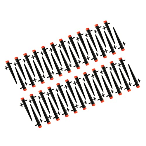GARIOUANS 60 Stück Einstellbarer Garten Bewässerung Tropfer Bodenstecker für Präzise Pflanzenbewässerung für Blumen und Rasenpflege Rot von GARIOUANS
