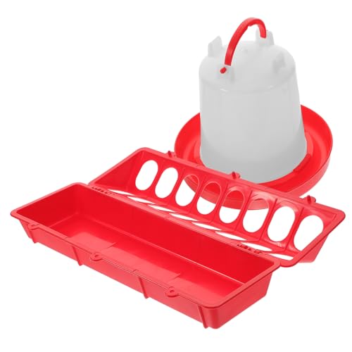 GARIOUANS Automatischer Hühnerfuttertrog mit Wassertränke Futterspender Langlebig Leicht zu Reinigen Geeignet für Hühner Tauben Papageien Vogelkäfig Zubehör von GARIOUANS