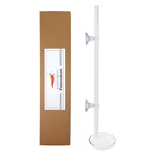 GARNELEN4YOU® Futterrohr-Set aus Laborglas | Rohr und Futter-Schale für Garnelenfutter | 100% Made in Germany | elegant schmales Design | bruchfestes Glas statt billiges Acryl | Shrimp Feeder Tube von GARNELEN4YOU