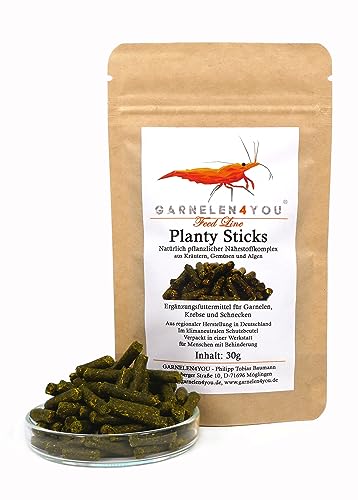 GARNELEN4YOU® Planty Sticks | Premium Garnelenfutter | pflanzlicher Nährstoffkomplex | aus regionaler Herstellung in DE | klimaneutrale Verpackung | wissenschaftlich abgestimmt (30g) von GARNELEN4YOU