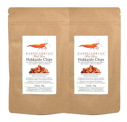 GARNELEN4YOU® Hokkaido Chips, Premium Garnelenfutter | Made in Germany | regional, nachhaltig, sozial | für Aquarienbewohner wie Garnelen, Krebse und Schnecken von GARNELEN4YOU