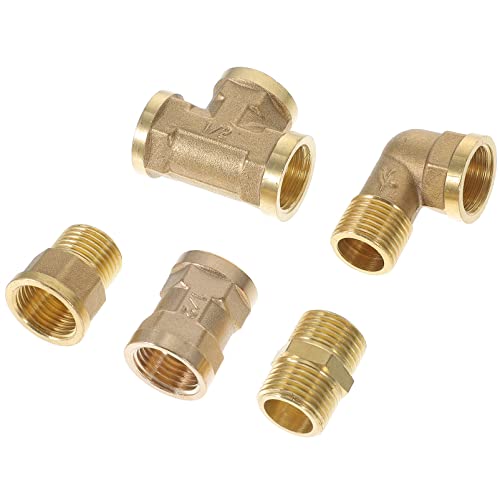 GAROZATION 1 Set Kupferrohrverbinder Innen Und Außengewinde Gerade Und T Stück Für Wasserleitungen Und Schlauchanschlüsse Und Langlebig von GAROZATION