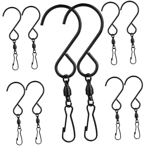GAROZATION 10 Stück Windspielhaken Vom Typ S, Weinglockenaufhänger, Drehhaken, Windspielhaken, Laternen Aufhängehaken, Pflanzenhaken, Drehbare Windglockenhaken, Hängende Blumentopfhaken, von GAROZATION