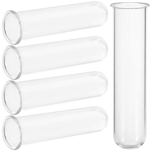 GAROZATION 5 Stück Reagenzglasvasen, Pflanzenstarter Glasröhrchen, Blumenröhrchen, Glas Tischvase, Reagenzgläser, Glasröhrchen Für Pflanzen, Glas Reagenzgläser Für Pflanzen, Praktische von GAROZATION