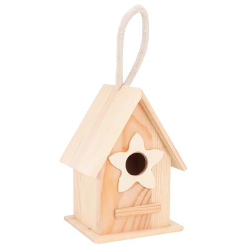 GAROZATION Deko Vogelhaus Aus Holz Zum Selbermachen Vogelhäuschen Bausatz Zum Aufhängen Mit Blumendekor Öffnung Für Kinderbasteleien Und Tischdekoration von GAROZATION