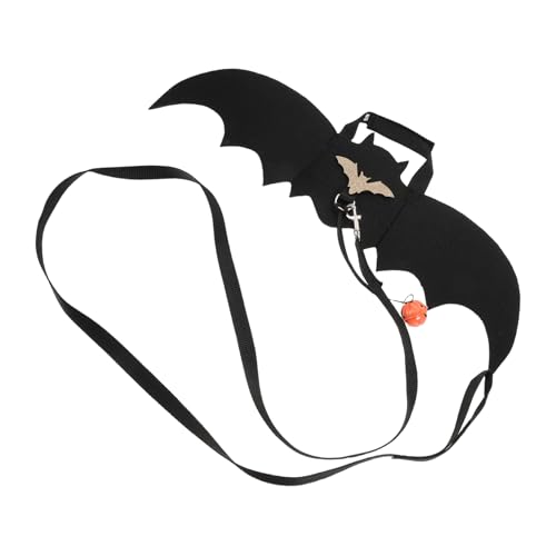 GARVALON 2 Sätze Halloween Fledermaus Kostüm für Kleine Hunde und Katzen Verstellbare Fledermaus Flügel mit Kürbis Glocken Weiche Hautfreundliche Verkleidungsaccessoires für Party und von GARVALON