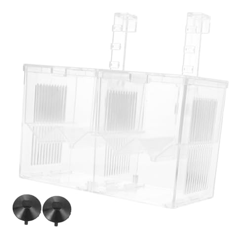GARVALON Aquarium Zuchtbox Kunststoff Doppelstöckig Fischaufzuchtbox mit Abdeckung Trennbox für Jungfische und Schutz Leicht zu Reinigen Vielseitig für Brut und Aufzucht im Aquarium von GARVALON