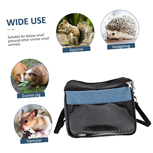 GARVALON Tragbare Kleintier Transporttasche Atmungsaktiv Leichtgewichtiger Hamster und Igel Für Chinchilla Meerschweinchen Outdoor Und Reisen Blau von GARVALON