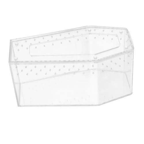 GARVALON Transparente Reptilienbox Sargförmiges Terrarium für Bartagamen Spinnen und Kleine Reptilien Sichere Futter und Zuchtbox mit Klarem Sichtfenster von GARVALON