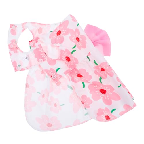 GARVALON für Kleine Hunde Leichtes Sommerkleid mit Floralem Muster Atmungsaktives Partyoutfit mit Schleife Geeignet für Heiße Tage und Geburtstagsfeiern von GARVALON