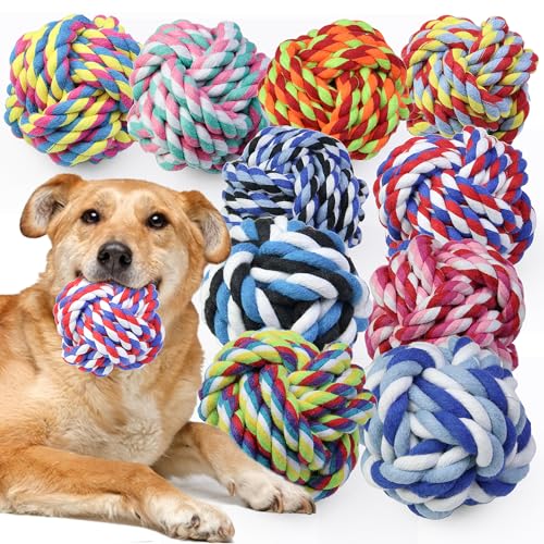 GASAPET hundespielzeug Ball Seil, Spielzeug für Aggressive Kauer, 10 Stück langlebige Hundebälle für mittelgroße und kleine Rassen, Baumwolle, Kauspielzeug für Welpen beim Zahnen, Nein große Hunde GASAPET hundespielzeug Ball Seil, Spielzeug für Aggressive Kauer, 10 Stück langlebige Hundebälle für mittelgroße und kleine Rassen, Baumwolle, Kauspielzeug für Welpen beim Zahnen, Nein große Hunde von GASAPET