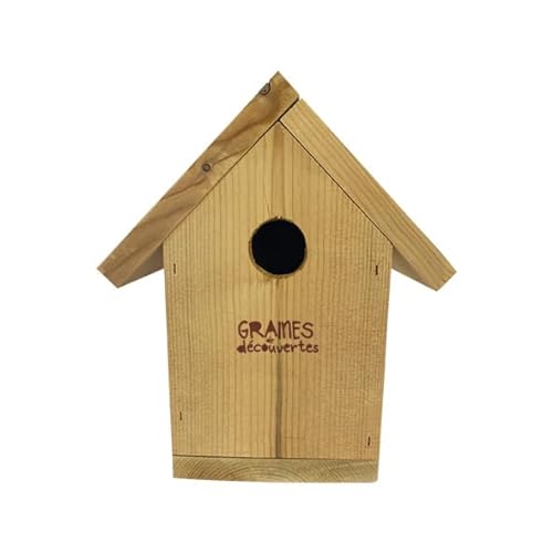 Entdeckungssamen – Vogelhaus mit runder Öffnung – Zubehör für Vögel – aus thermisch beheiztem Holz, PEFC-zertifiziert, langlebig und robust, hergestellt in Frankreich von GASCO