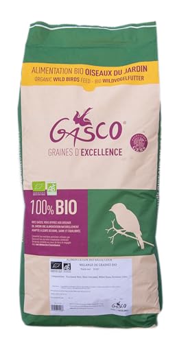 GASCO - Bio-Samenmischung – für Gartenvögel – komplett und ausgewogen – Bio-Rohstoffe – 100 % Bio – zertifiziert Excellence Gers – hergestellt in Frankreich – 18 kg von GASCO