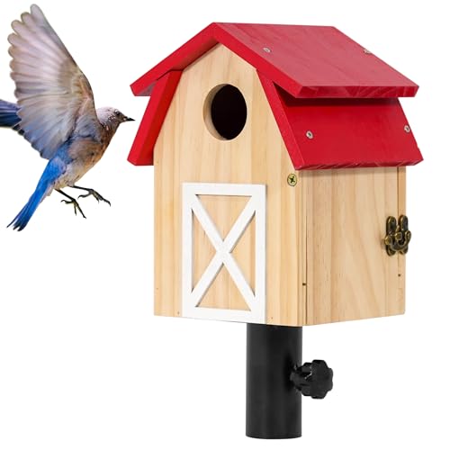 Großes Vogelhaus im Scheunenstil für den Außenbereich mit Metallrohr, dickes Holz, hängendes Vogelhaus mit Klarsicht-Panel, klares Sichtfeld, Raubfischschutz, Nistkasten für Schwalbe, Zaunkönig, Küken Großes Vogelhaus im Scheunenstil für den Außenbereich mit Metallrohr, dickes Holz, hängendes Vogelhaus mit Klarsicht-Panel, klares Sichtfeld, Raubfischschutz, Nistkasten für Schwalbe, Zaunkönig, Küken von GAW