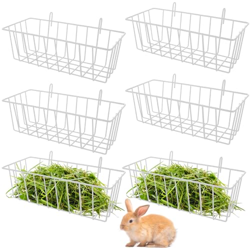 GBACHOOSE 6 x robuste Metall-Futterstation für Kaninchen, Heu, mit Haken, 22,9 x 10,2 x 7,6 cm, Käfig zum Aufhängen für Kaninchen und Meerschweinchen, Weiß GBACHOOSE 6 x robuste Metall-Futterstation für Kaninchen, Heu, mit Haken, 22,9 x 10,2 x 7,6 cm, Käfig zum Aufhängen für Kaninchen und Meerschweinchen, Weiß von GBACHOOSE