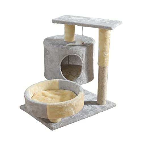 Für Indoor-Katzen 20. 22,9 cm, 3 Schichten, Katzenhütte, stabiles Katzenklettergerüst, bequemes Flanell-Katzenhaus mit Kratzbäumen, lustiger Vergnügungspark für Katzen, klein (Farbe: B) von GBEFUYRDIAHGIUEHH