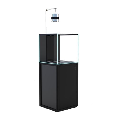 Deko Glasfischtank, großes bodenstehendes Aquarium mit Sockel, Salzwasserfischtank, Rucksack, Überlauf-Bodenfilter, unter dem Filtertank for Korallen-Salzwasserfische kleines(50x50x131cm) von GBEVAUEIO