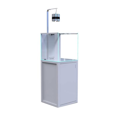 Deko Großes bodenstehendes Aquarium mit weißem Sockel, Salzwasser-Aquarium, Glasaquarium for Korallen-Salzwasserfische kleines(60x60x131cm) von GBEVAUEIO