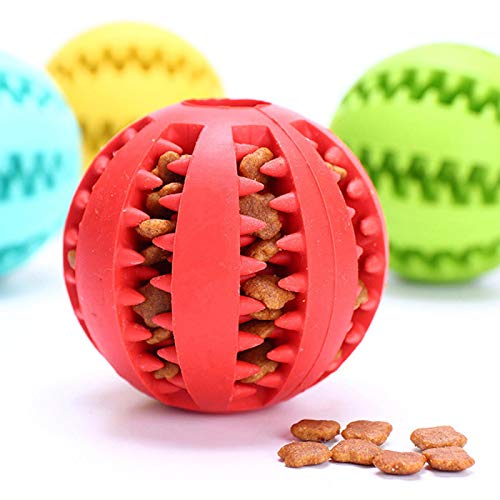 GBGH Pet Dog Toy Interactive Rubber Balls for Small Large Dogs Puppy Cat Chewing Toys Pet Tooth Cleaning Indestructible Dog Food Ball von GBGH
