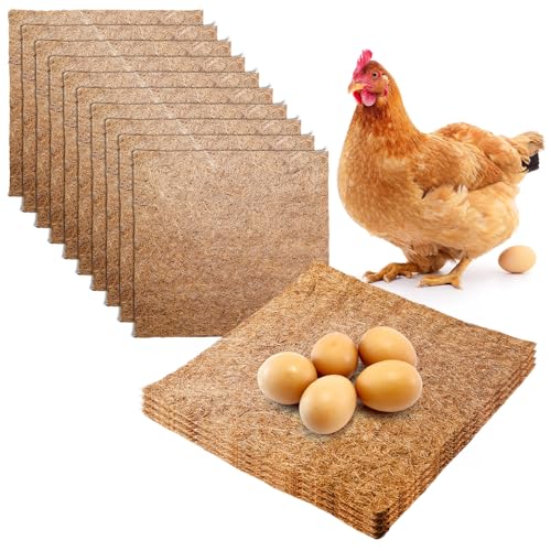 10 Stück Hühner-Nistkasten-Einlagen, 30 x 30 cm Hühner-Nistkasten Nistmatten, Hühnernest-Unterlage, Hühnerstall Zubehör zum Schutz von Hühnerstall und Eiern von GBKDQQ
