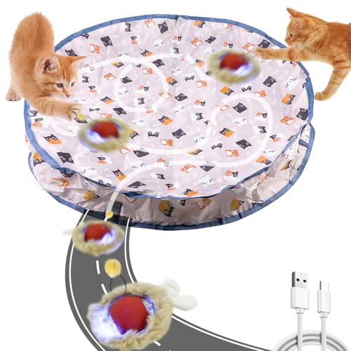 Interaktives Katzenspielzeug, 2 In 1 Simuliertes Interaktives Jagdkatzenspielzeug Pfotenjagd KatzenspielzeugInteraktives Spielzeug für Katzen Katzen Spielteppich für Stimuliert Den Jagdinstinkt von GBKDQQ