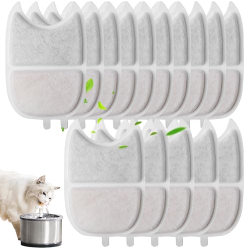 Katzenbrunnen Filter, 15 Stück Katzen Trinkbrunnen Filter, Katzenbrunnen Ersatzfilter Kompatibel mit Harz und Aktivkohle, Katzenbrunnenfilter Ersatz Kompatibel mit 4-L Trinkbrunnen von GBKDQQ