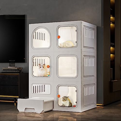 Cat Villa Katzenkäfig mit 3 Ebenen, ultimativer Komfort und Sicherheit für Ihr Haustier – Indoor-Katzenkäfig mit Schublade – perfektes Katzengehege und Übungsort Cat Villa Katzenkäfig mit 3 Ebenen, ultimativer Komfort und Sicherheit für Ihr Haustier – Indoor-Katzenkäfig mit Schublade – perfektes Katzengehege und Übungsort von GCCSSBXF