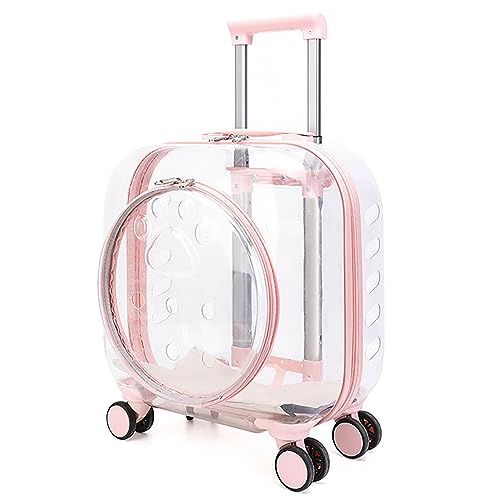 Katzentragetasche mit tragbarem, transparentem Design – Haustier-Trolley für Reisen & Spaziergänge im Freien – Universalräder – ideal für Katzen & Welpen – wanderfreundlich Katzentragetasche mit tragbarem, transparentem Design – Haustier-Trolley für Reisen & Spaziergänge im Freien – Universalräder – ideal für Katzen & Welpen – wanderfreundlich von GCCSSBXF