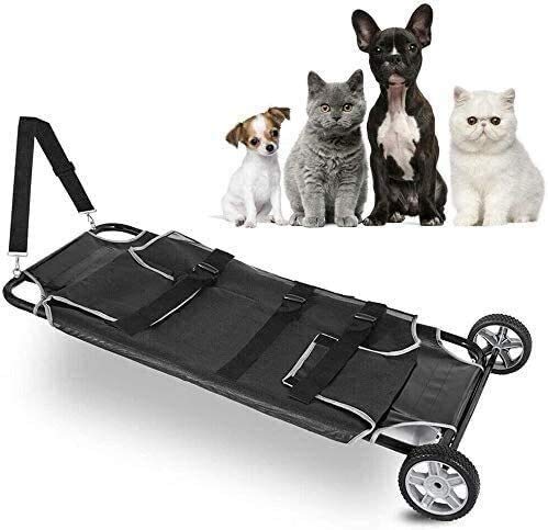 Professionelle Tierärztliche Trage - Haustier Transporttrage für Hunde - Tiertrage mit Rädern - Haustierwagen für sicheren und einfachen Transport von GCCSSBXF