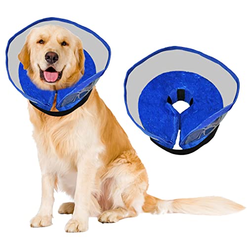 Weiches Hundehalsband, aufblasbares Hundehalsband, Haustierhalskegel für Hunde und Katzen nach Operationen, verstellbare schützende Hundekegel (Größe: S) von GCDN
