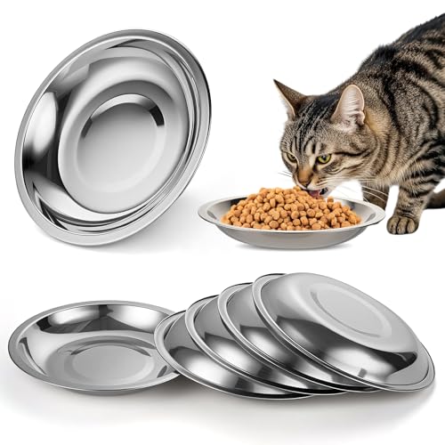 Futternapf aus Edelstahl, 17,8 cm, flach, breit, Schnurrhaarfreundlich, Metallnapf für Innenkatzen, Nassfutter, Wasser-Futternapf, Ersatz, erhöhter Haustierteller für Kätzchen, Welpen, kleine Hunde, 6 Futternapf aus Edelstahl, 17,8 cm, flach, breit, Schnurrhaarfreundlich, Metallnapf für Innenkatzen, Nassfutter, Wasser-Futternapf, Ersatz, erhöhter Haustierteller für Kätzchen, Welpen, kleine Hunde, 6 von GCTWFYK