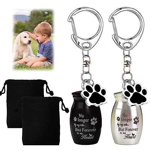 Haustier-Urnen Schlüsselanhänger, Edelstahl, Katzenasche-Urne, kleine Haustierurnen für Hunde, Asche, Andenken, Haustier, Hund, Katze, Feuerbestattung, Schmuck, Pfotenabdruck, Gedenkurne mit 2 Haustier-Urnen Schlüsselanhänger, Edelstahl, Katzenasche-Urne, kleine Haustierurnen für Hunde, Asche, Andenken, Haustier, Hund, Katze, Feuerbestattung, Schmuck, Pfotenabdruck, Gedenkurne mit 2 von GCVOPTON