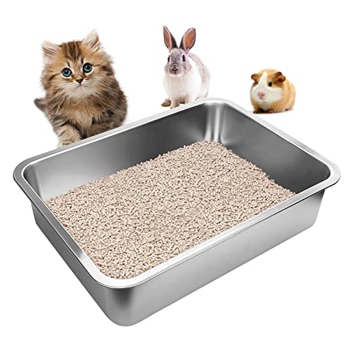 GCVOPTON Katzentoilette aus Edelstahl, 30 x 40 x 10,2 cm, für kleine Tiere, stabil, antihaftbeschichtet, silbern GCVOPTON Katzentoilette aus Edelstahl, 30 x 40 x 10,2 cm, für kleine Tiere, stabil, antihaftbeschichtet, silbern von GCVOPTON