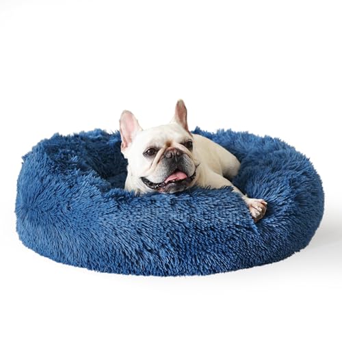 GDBAE Puppy Beds for Medium Dogs Washable Boy with Mesh Laundry Bag Fluffy Puppie Pillow Bed Calming Anti Anxiety 23 Inch Naval Blue von GDBAE