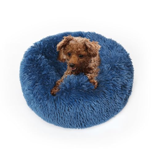 GDBAE Puppy Beds for Small Dogs Washable Boy with Mesh Laundry Bag Fluffy Puppie Pillow Bed Calming Anti Anxiety 48 Inch Naval Blue von GDBAE