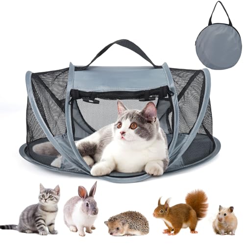 Tragbare Katzentragetasche für Reisen, weiche Seiten, faltbar, für kleine Haustiere, bequeme Auto-Katzentasche, Kaninchentrage für kleine Hunde, Hamster, Meerschweinchen, Eichhörnchen, atmungsaktiv von GDGZT
