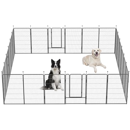Hunde-Laufstall, 81,3 cm / 101,6 cm hoch, robust, zusammenklappbar, für drinnen und draußen, rostfrei, tragbarer Haustier-Laufstall mit Tür für große, mittelgroße und kleine Hunde und Haustiere (24 Hunde-Laufstall, 81,3 cm / 101,6 cm hoch, robust, zusammenklappbar, für drinnen und draußen, rostfrei, tragbarer Haustier-Laufstall mit Tür für große, mittelgroße und kleine Hunde und Haustiere (24 von GDKASRNY