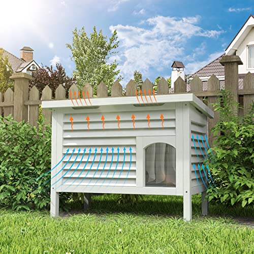 GDLF Katzenhaus für den Außenbereich, Massivholz, Wildkatzenunterstand mit wasserdichtem Dach und speziellem Belüftungsdesign, hält mehrere Katzen kühl für heiße Sommer, 81 cm L x 48 cm B x 60 cm H GDLF Katzenhaus für den Außenbereich, Massivholz, Wildkatzenunterstand mit wasserdichtem Dach und speziellem Belüftungsdesign, hält mehrere Katzen kühl für heiße Sommer, 81 cm L x 48 cm B x 60 cm H von GDLF