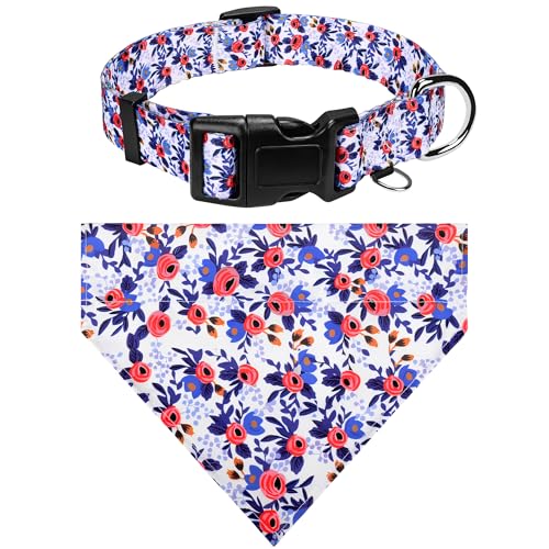 Hundehalsbänder und Halstücher – weich, verstellbar, ausgefallenes Blumenmuster, für Jungen und Mädchen, Welpenhalsband für kleine, mittelgroße und große Hunde. Hundehalsbänder und Halstücher – weich, verstellbar, ausgefallenes Blumenmuster, für Jungen und Mädchen, Welpenhalsband für kleine, mittelgroße und große Hunde. von GDLKPS