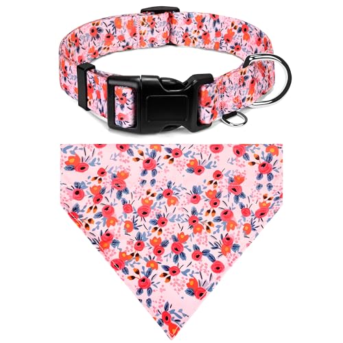 Hundehalsbänder und Halstücher – weich, verstellbar, ausgefallenes Blumenmuster, für Jungen und Mädchen, Welpenhalsband für kleine, mittelgroße und große Hunde. Hundehalsbänder und Halstücher – weich, verstellbar, ausgefallenes Blumenmuster, für Jungen und Mädchen, Welpenhalsband für kleine, mittelgroße und große Hunde. von GDLKPS